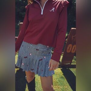 Smith & Quinn tailgate collection Alabama gingham skort NWT